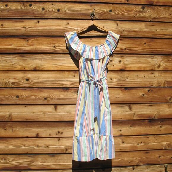 NWOT Draper James RSVP Striped Off the Shoulder Midi Dress - Picture 8 of 10